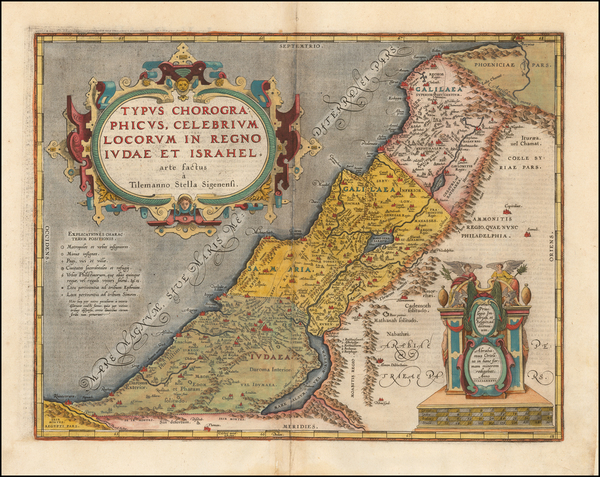 25-Holy Land Map By Abraham Ortelius