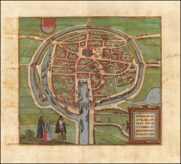 71-Netherlands Map By Georg Braun  &  Frans Hogenberg