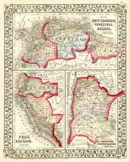 24-South America Map By Samuel Augustus Mitchell Jr.