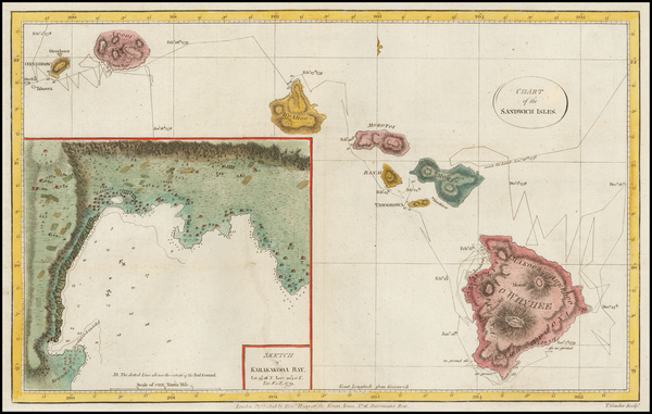 34-Hawaii and Hawaii Map By James Cook