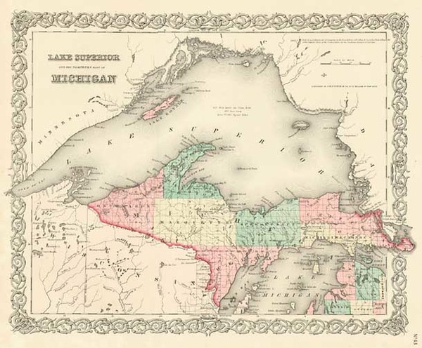 69-Midwest Map By Joseph Hutchins Colton