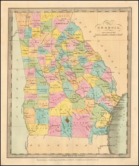 78-Georgia Map By David Hugh Burr