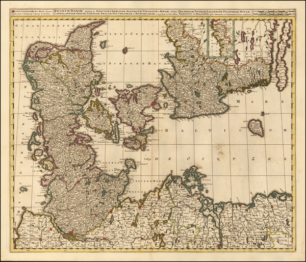 95-Sweden, Denmark and Germany Map By Gerard & Leonard Valk