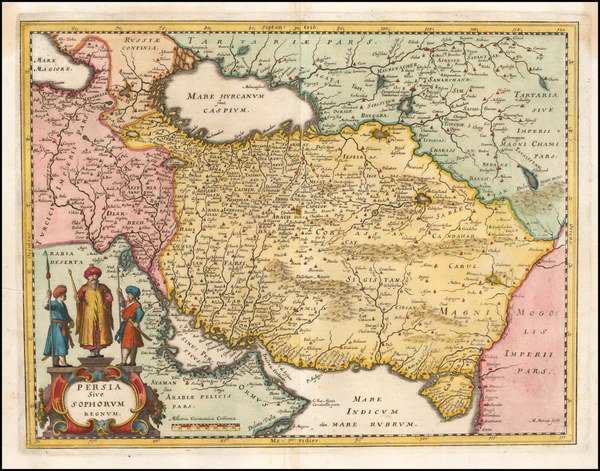 92-Middle East and Persia & Iraq Map By Matthaus Merian