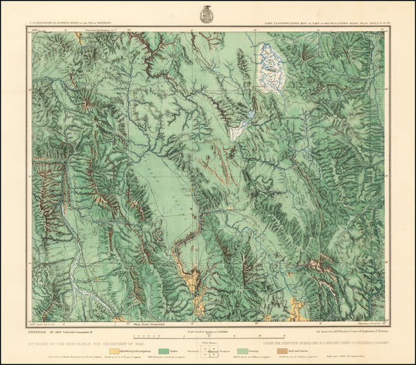 73-Idaho Map By George M. Wheeler
