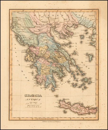 90-Greece Map By Fielding Lucas Jr.