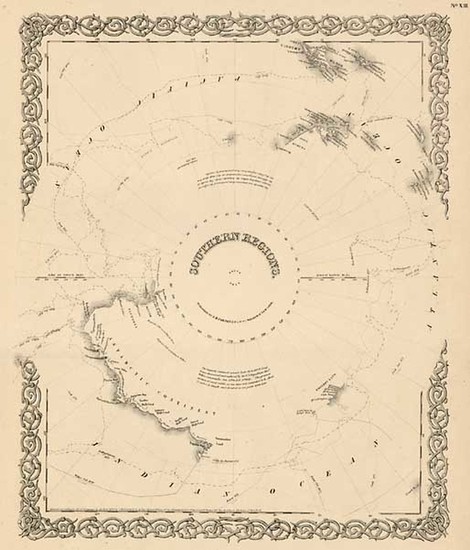 60-World, World and Polar Maps Map By Joseph Hutchins Colton