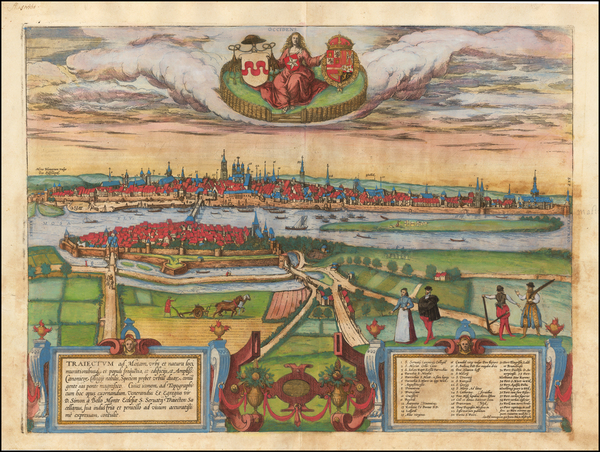 38-Netherlands Map By Georg Braun  &  Frans Hogenberg