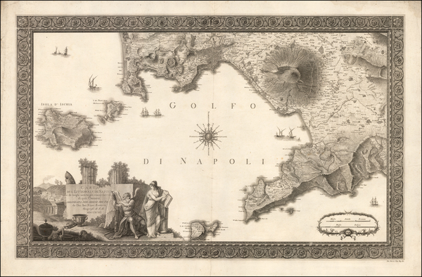 95-Southern Italy Map By Giovanni Antonio Rizzi-Zannoni