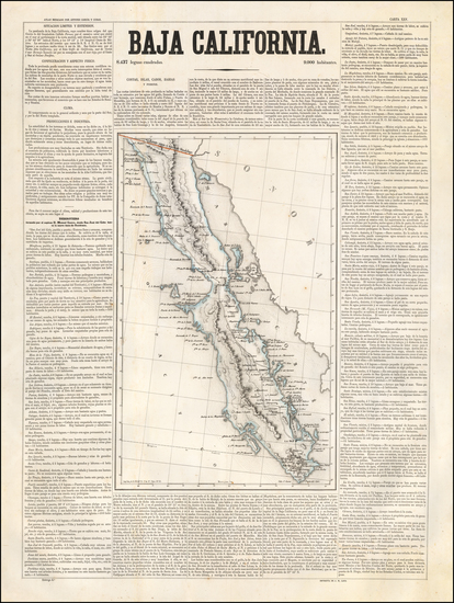 68-Baja California Map By Antonio Garcia y Cubas