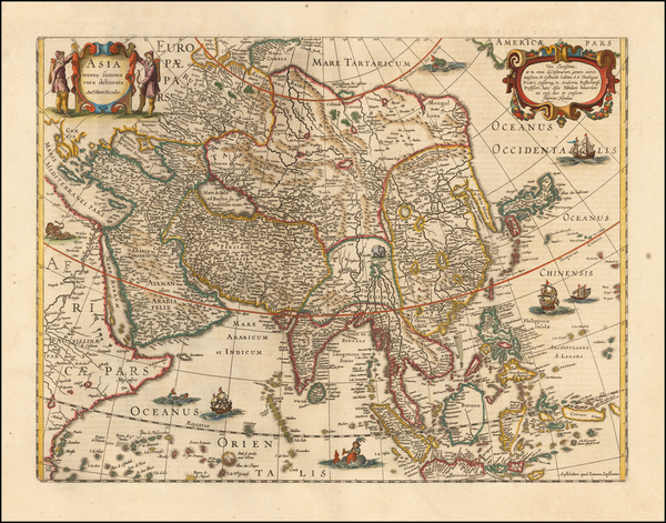 90-Asia Map By Jodocus Hondius / Henricus Hondius