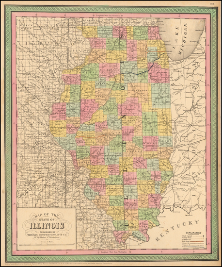 73-Illinois Map By Thomas, Cowperthwait & Co.