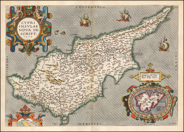 94-Cyprus Map By Abraham Ortelius