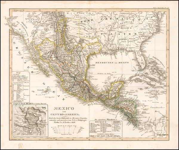 17-Texas, Southwest, Rocky Mountains, Mexico and California Map By Adolf Stieler