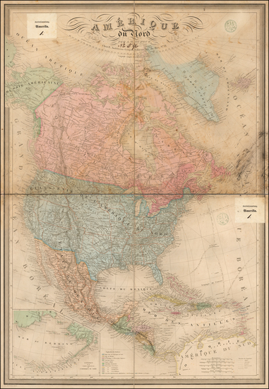 76-North America Map By Adolphe Hippolyte Dufour