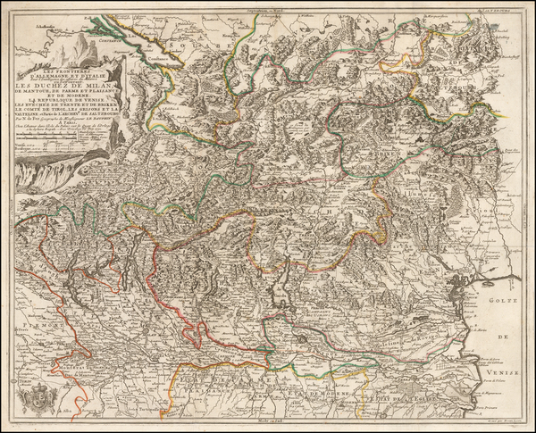 7-Switzerland and Northern Italy Map By Nicolas de Fer