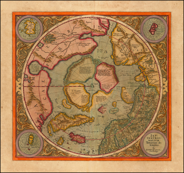 46-Polar Maps Map By Gerard Mercator