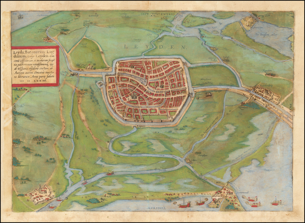 59-Netherlands Map By Georg Braun  &  Frans Hogenberg