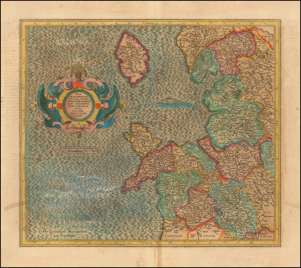 6-British Counties Map By  Gerard Mercator