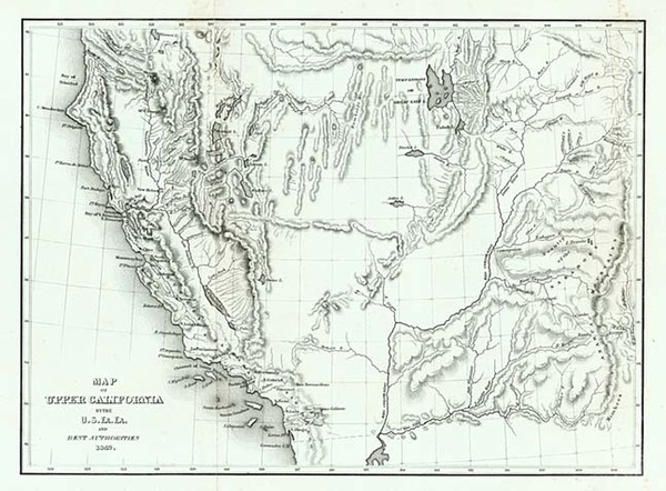 53-Southwest, Rocky Mountains and California Map By Charles Wilkes / U.S.Ex.Ex.