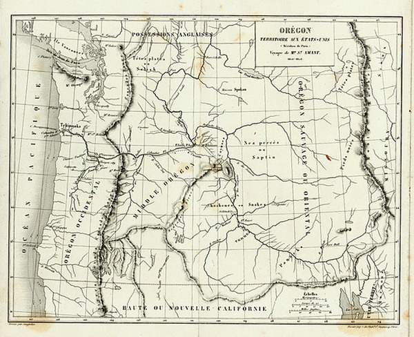 13-Rocky Mountains Map By Charles Pierre Fournier de St. Amant