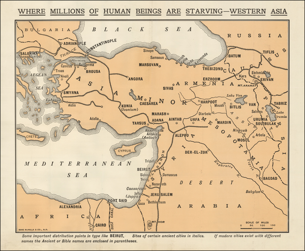 93-Central Asia & Caucasus, Middle East and Turkey & Asia Minor Map By Near East Relief