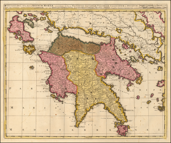 54-Greece Map By Gerard & Leonard Valk