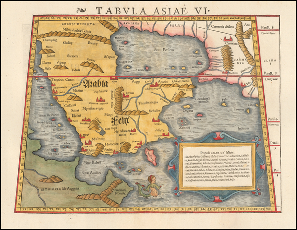 91-Middle East and Arabian Peninsula Map By Sebastian Munster