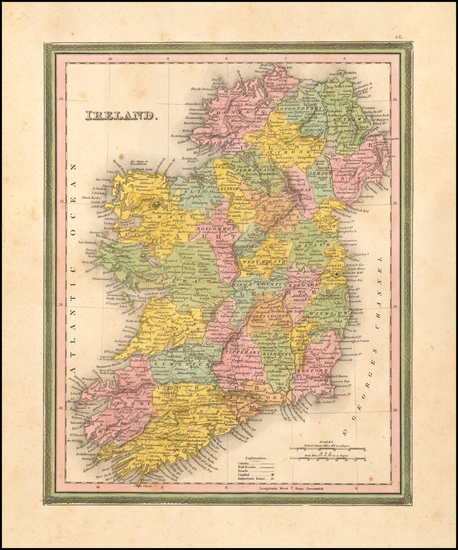 45-Ireland Map By Samuel Augustus Mitchell