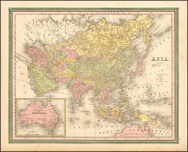 48-Asia, Australia & Oceania and Australia Map By Samuel Augustus Mitchell