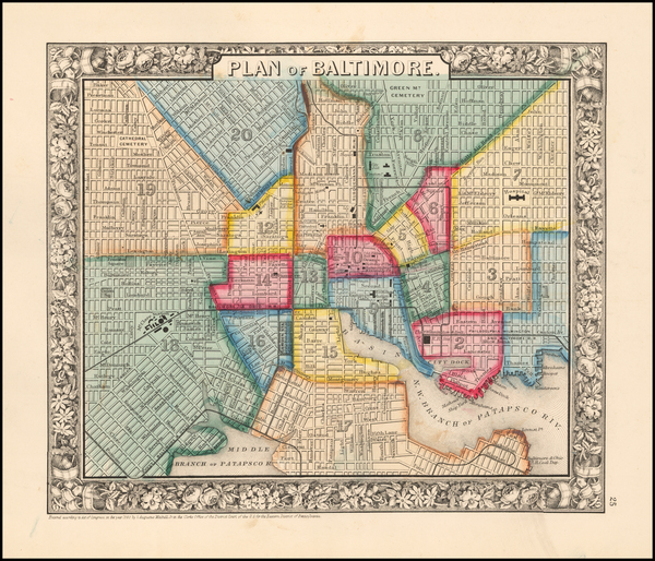 19-Maryland Map By Samuel Augustus Mitchell Jr.