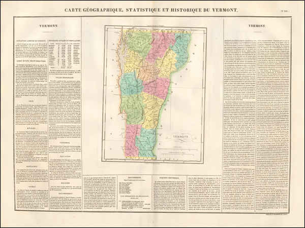 12-Vermont Map By Jean Alexandre Buchon