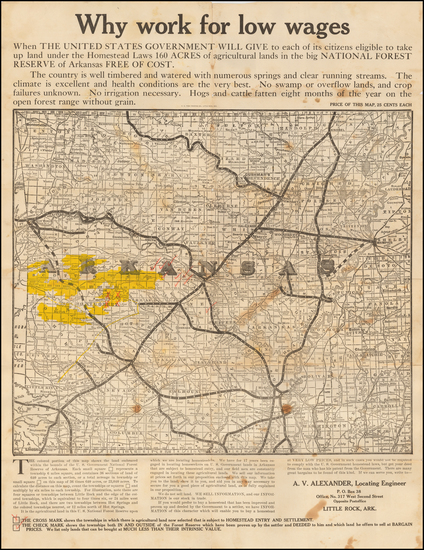 77-Arkansas Map By A. V. Alexander