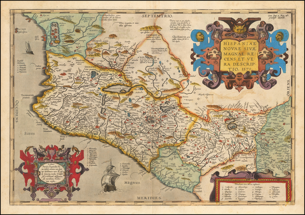 91-Mexico Map By Abraham Ortelius