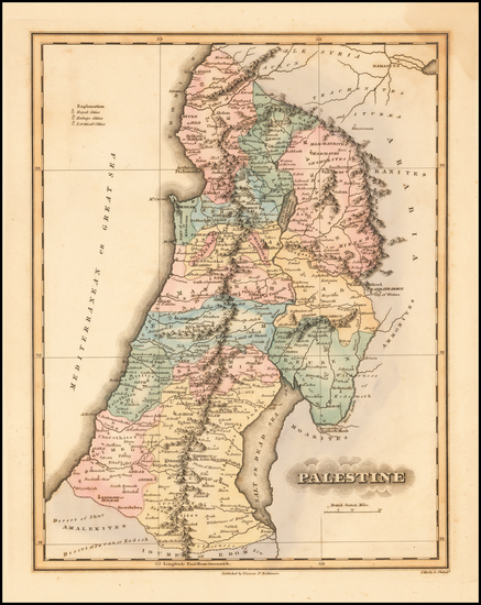 38-Holy Land Map By Fielding Lucas Jr.