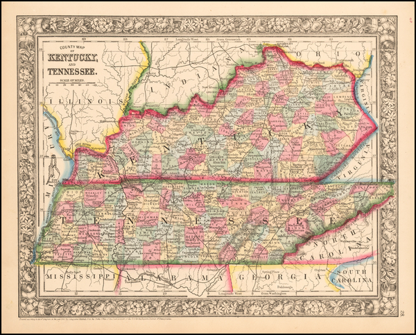 70-Southeast Map By Samuel Augustus Mitchell Jr.