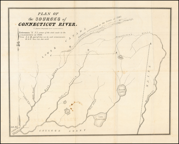 97-New England, New Hampshire and Vermont Map By T. Moore's Lithography