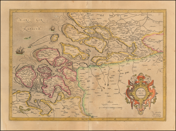 2-Netherlands Map By  Gerard Mercator