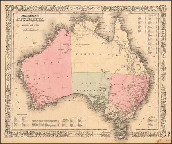 31-Australia Map By Benjamin P Ward  &  Alvin Jewett Johnson