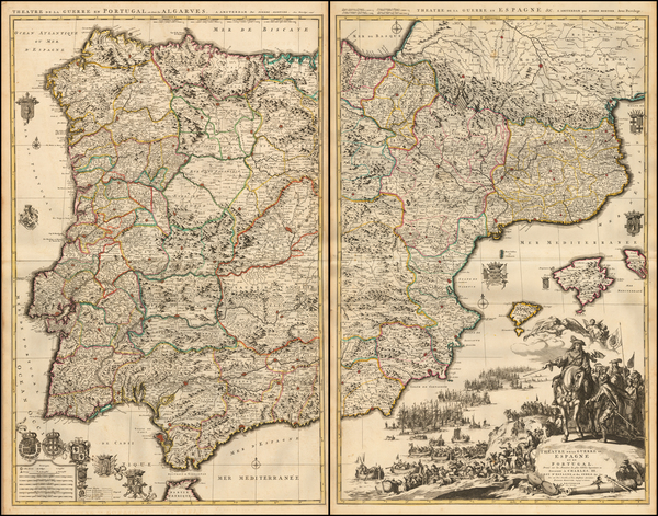 94-Spain, Portugal and Balearic Islands Map By Pierre Mortier