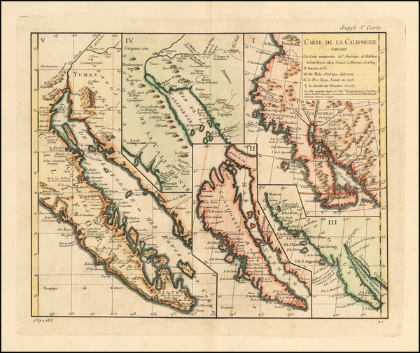 84-Baja California, California and California as an Island Map By Denis Diderot / Didier Robert de