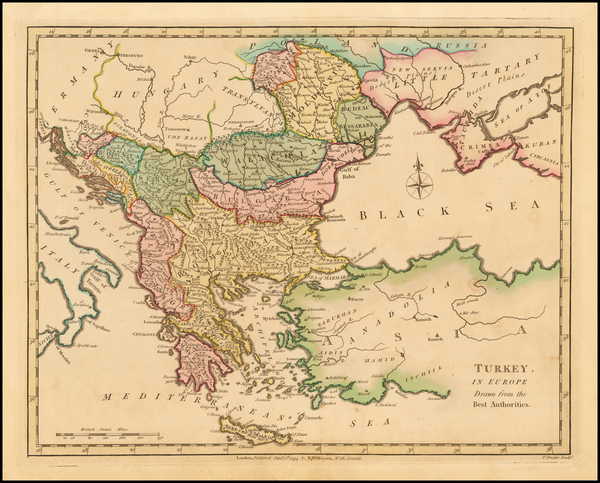 3-Balkans, Turkey, Turkey & Asia Minor and Greece Map By Robert Wilkinson