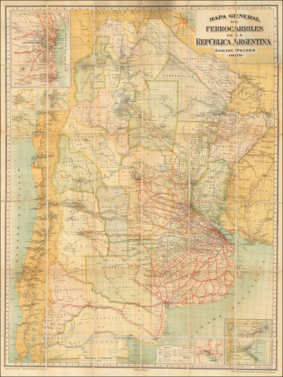 92-Argentina Map By J. Peuser