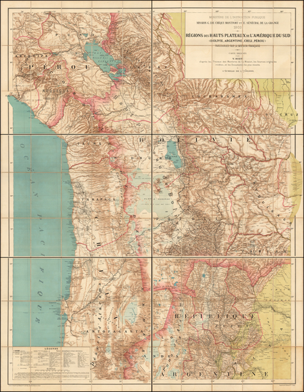 64-Argentina, Chile, Paraguay & Bolivia and Peru & Ecuador Map By Victor Huot