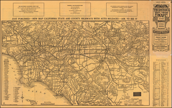 67-Arizona, Nevada and California Map By George H.  Rock