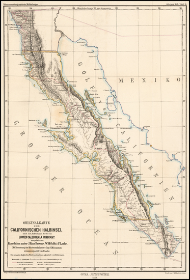 13-Mexico and Baja California Map By Augustus Herman Petermann