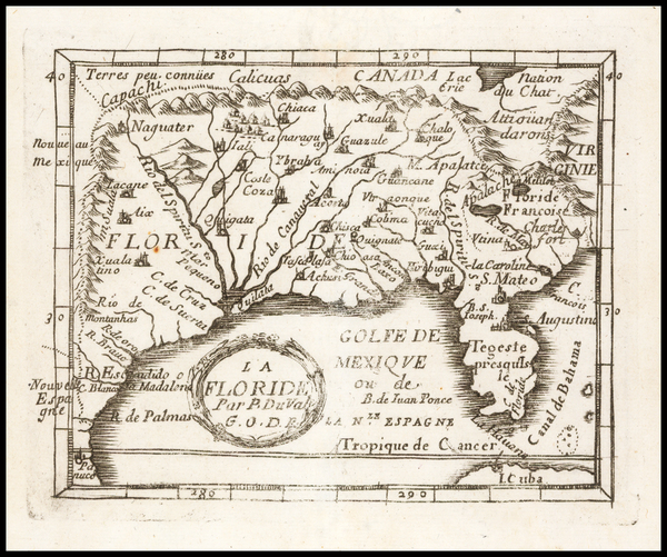 71-Florida and South Map By Pierre Du Val