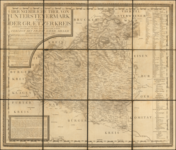 64-Austria Map By Joseph Karl Kindermann