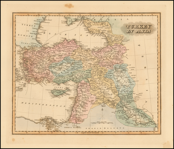 12-Turkey, Middle East and Turkey & Asia Minor Map By Fielding Lucas Jr.