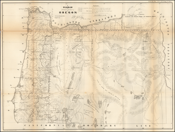 14-Oregon Map By U.S. General Land Office Survey